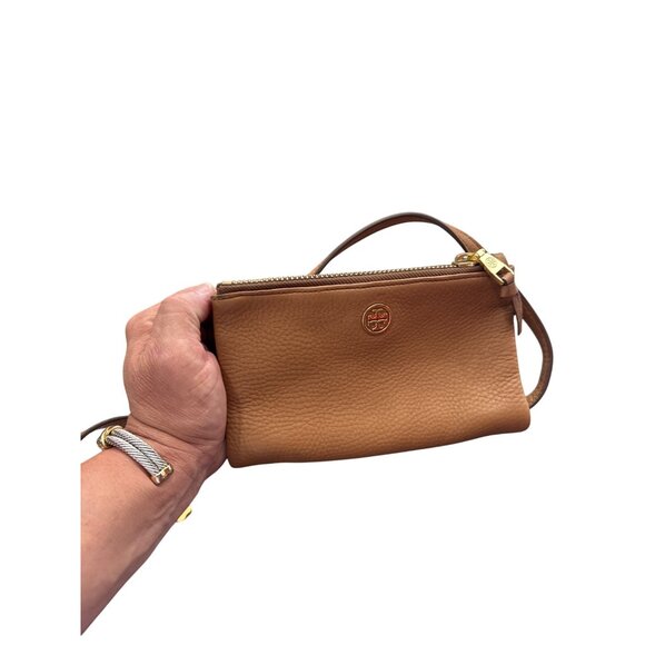 Tory Burch Womens Brown Pebbled Leather Crossbody Handbag SKU 8635 - Picture 16 of 16